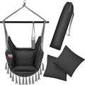 Hamaca Colgante XXL con Cojines y Soporte de Bebidas, Capacidad 150 kg, para Interior y Exterior, Antracita
