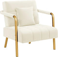Sofá Individual Moderno Beige con Reposabrazos y Cojín Lumbar