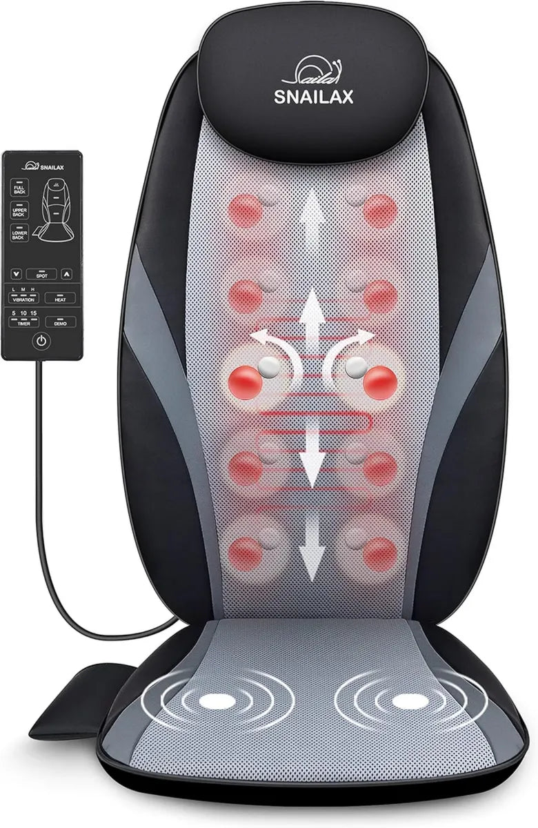 Cojín Masajeador Shiatsu con Calor para Espalda SNAILAX - Ideal para Hogar y Oficina