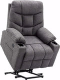 Sillón Elevador Eléctrico MCombo con USB y Tejido Gris Oscuro