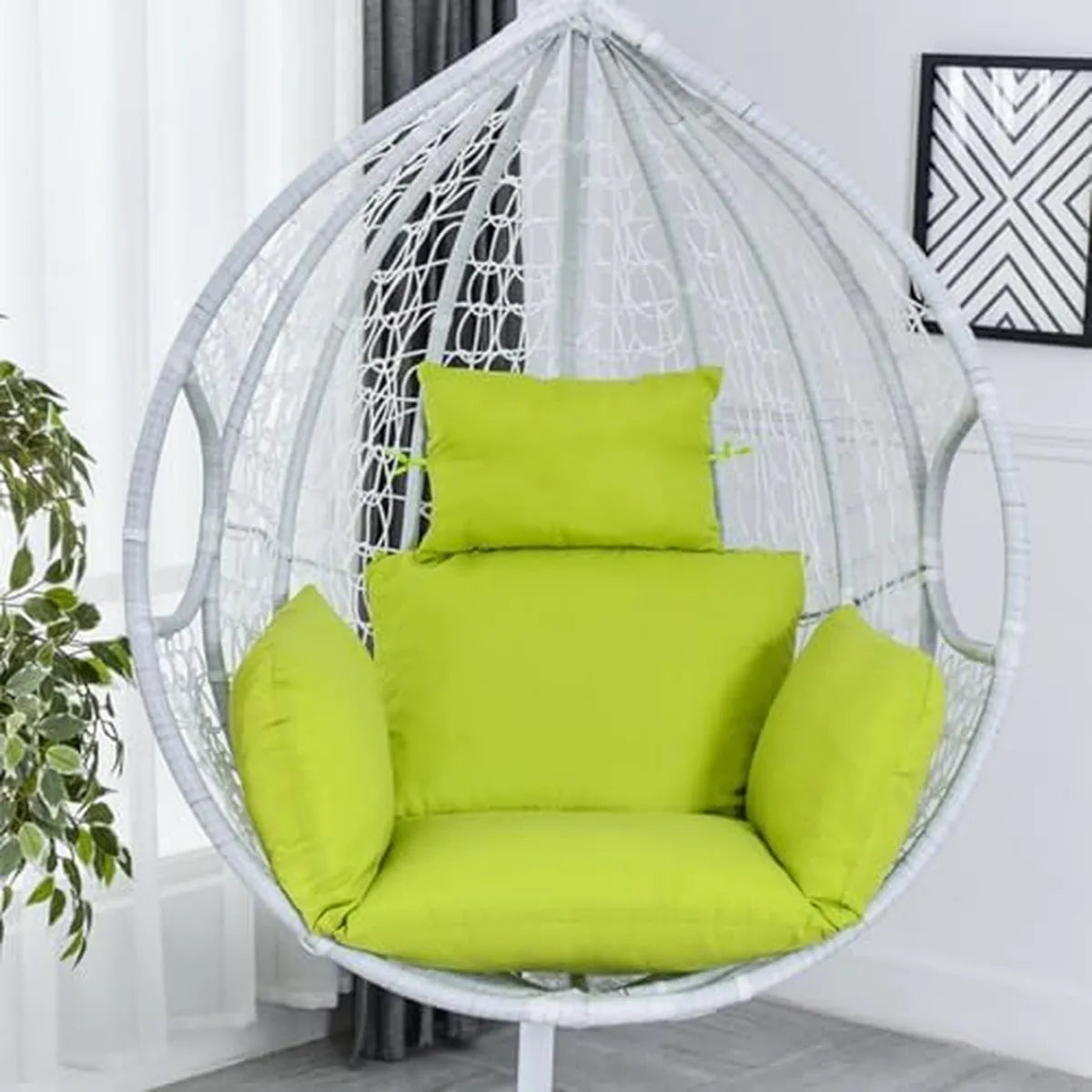 Silla Colgante de Ratán con Soporte para Interior y Exterior