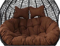 Silla colgante de mimbre para exterior con cojines, ideal para dos personas