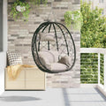 Silla colgante ergonómica de rattan sintético para interiores y exteriores