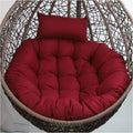 Cojín Premium para Silla Colgante, Ideal para Exterior e Interior, Estilo Huevo, 125 cm, Rojo Oscuro