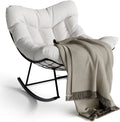 Silla Colgante Papasan de Rattán para Exteriores con Cojín Impermeable