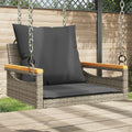 Silla colgante de ratán gris con cojín, para interiores y exteriores