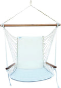 Sillón Colgante de Algodón Orgánico con Barra de Eucalipto - Artesanía Brasileña para Interior y Exterior