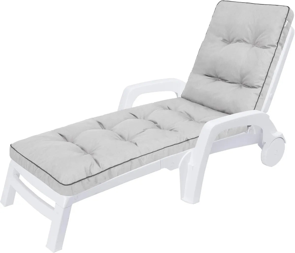 Cojín de Tumbona Gris Ceniza 201x55x8 cm - Confort y Estilo para Balcón y Terraza