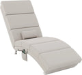 Sillón de Masaje Reclinable con Calefacción y Control Remoto, Efecto Lino Crema