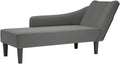 Sofá Chaise Longue con Reposabrazos Derecho en Tela Gris Oscuro