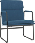Sillón Relax Azul con Estructura Metálica y Tela Acolchada, 55x64x80 cm