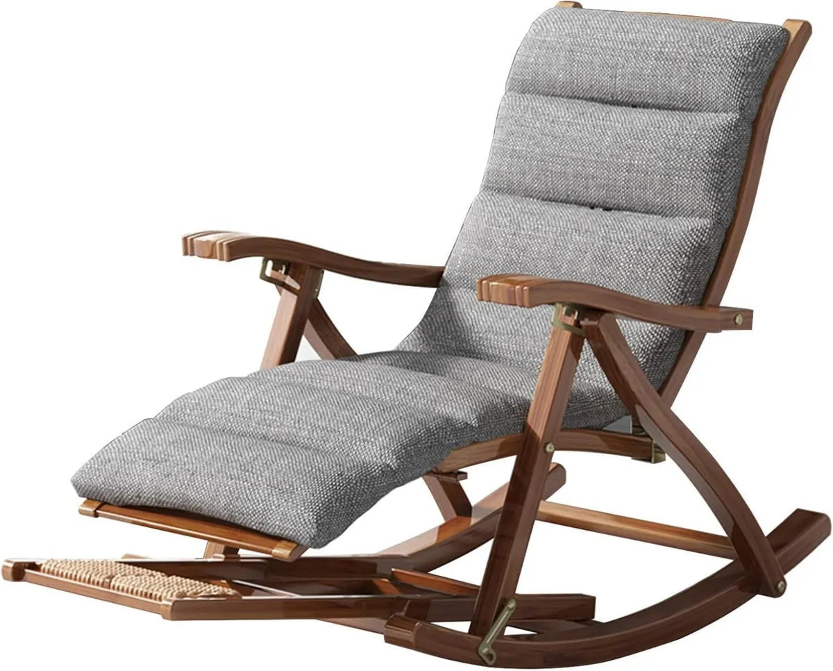 Silla Reclinable Plegable de Jardín con Masaje y Reposapiés Ajustable