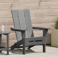 Silla Adirondack plegable gris claro, resistente al clima, para jardín y terraza