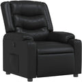 Sillón reclinable de cuero sintético manual con soporte para bebidas, ideal para exteriores