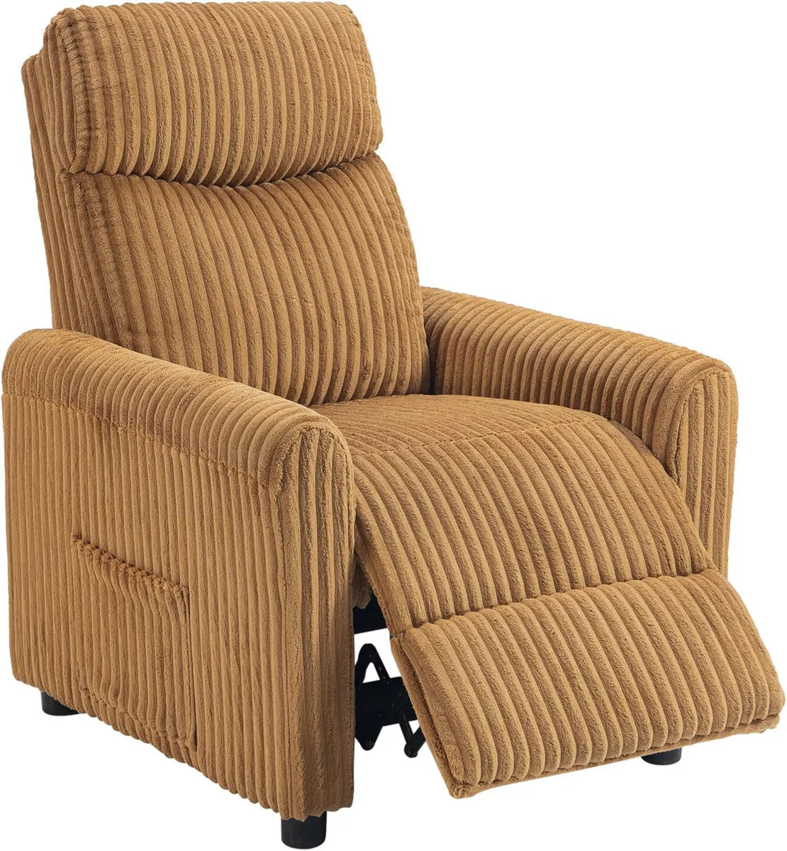 Sofá Reclinable Manual en Pana con Reposapiés, para Salón y Oficina, Marrón