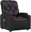 Sillón Reclinable de Masaje en Cuero Sintético Negro