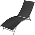 Sillón de Jardín Ajustable Negro, Tumbona Relajante Exterior para Piscina y Terraza