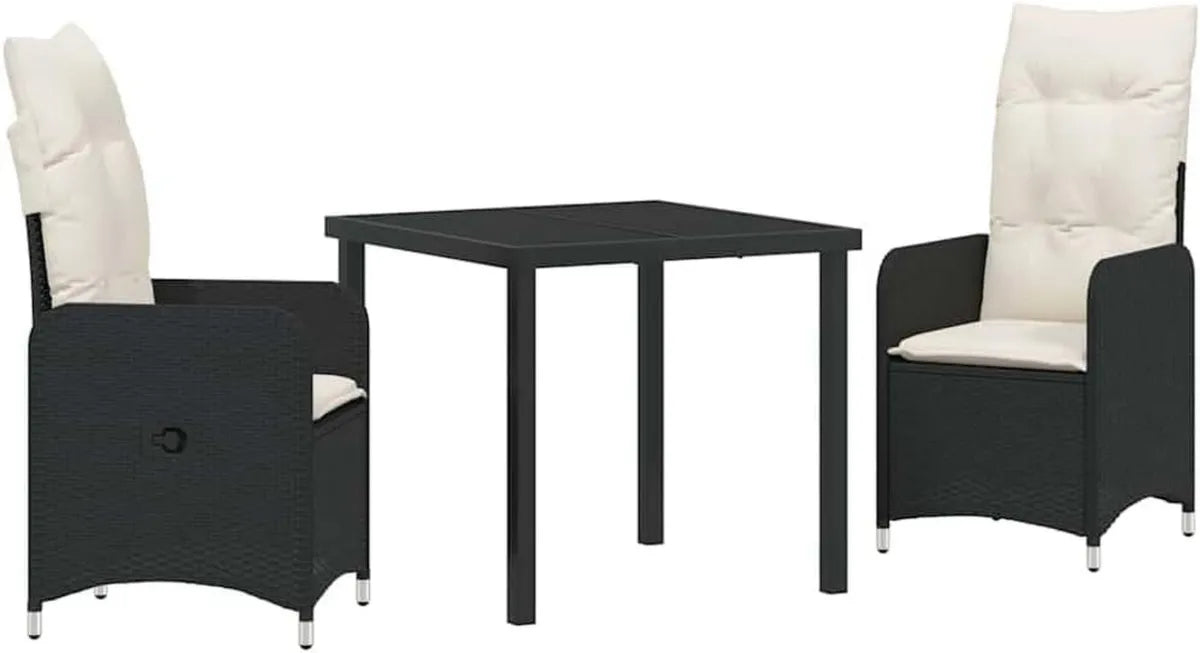 Set de Muebles de Jardín de Poliratán con Cojines, Resistente al Clima, Sofá Exterior Moderno para Balcón, 2 Plazas