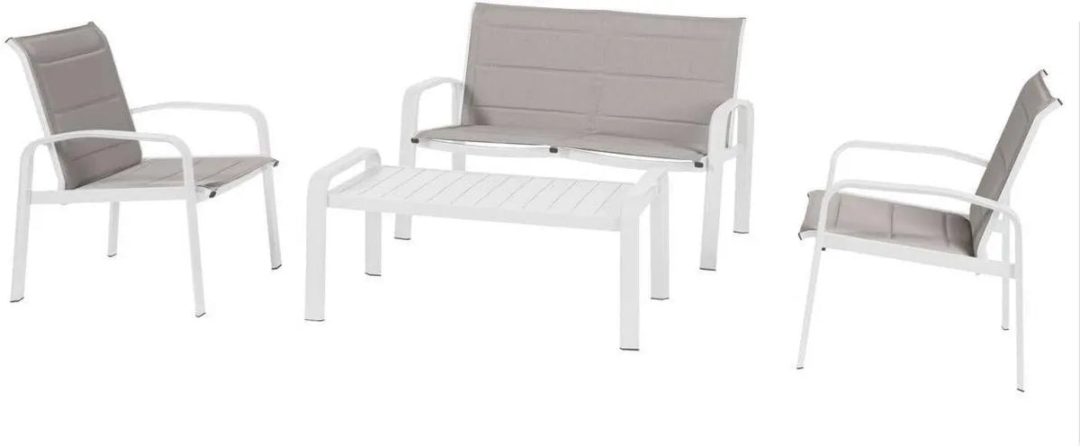 Conjunto de Muebles de Jardín Elyn Avellana y Blanco