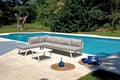 Conjunto de Jardín 6 Plazas Aluminio con Sofás Convertibles y Cojines Blancos