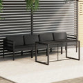 Conjunto de Muebles de Jardín de 5 Piezas con Cojines, Aluminio Antracita