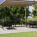 Conjunto de Muebles de Jardín de Aluminio Antracita con Cojines - 6 Piezas
