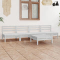 Conjunto de Muebles de Jardín de Pino Blanco, 5 Piezas