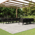 Conjunto de Muebles de Jardín 10 Piezas Aluminio Antracita con Cojines INLIFE