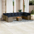 Conjunto de Muebles de Jardín de Ratán Sintético con Cojines, Resistente a UV, Color Gris, para Terraza Exterior