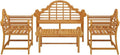 Conjunto de Muebles de Jardín de Teca Maciza de 4 Piezas de vidaXL para Exterior