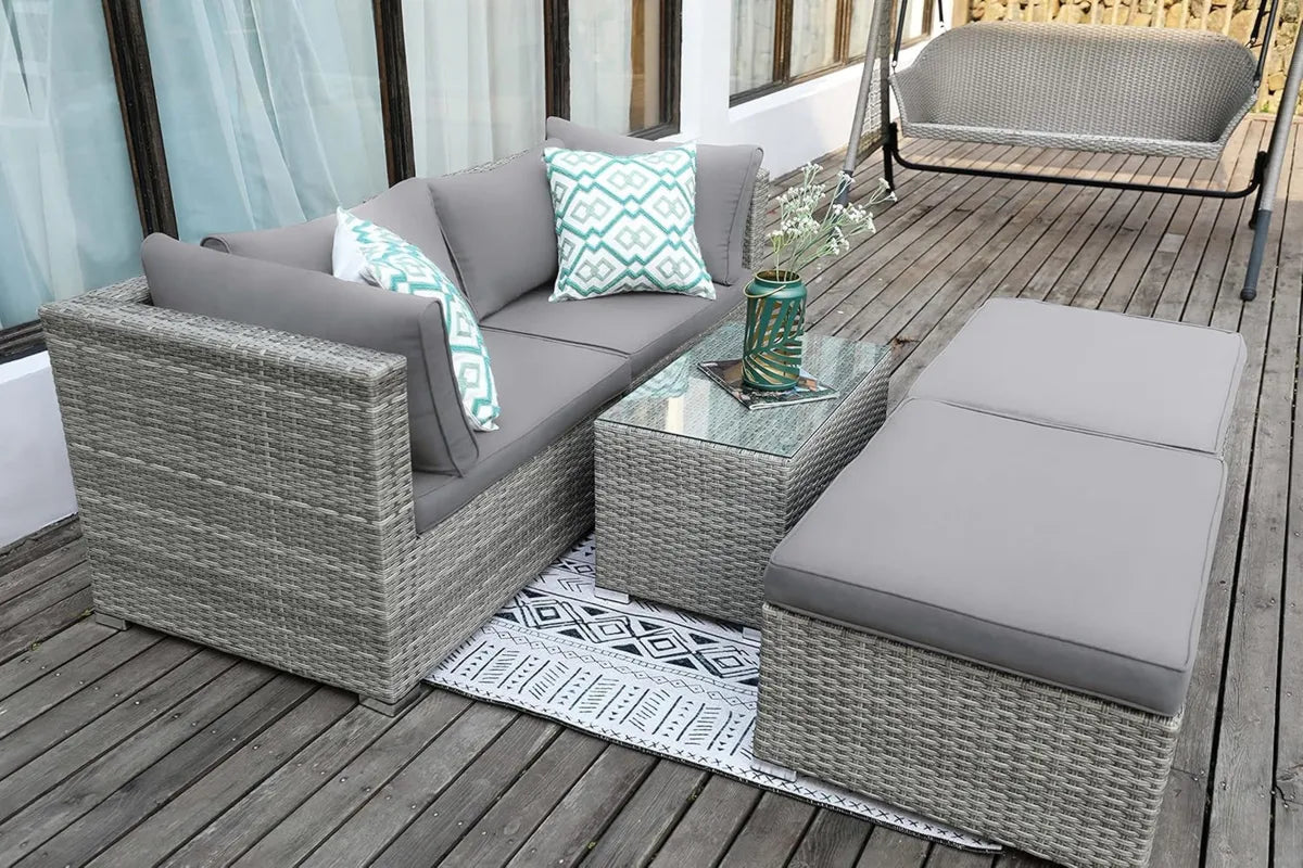 Conjunto de Muebles de Jardín para 4 Personas con Cojines - Ondis24 Sonora