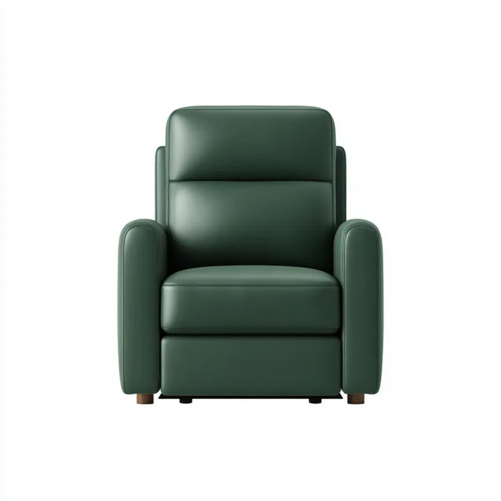Recliner Armchair Leather Upholstery 85x90x100 cm – Dark Green – Contemporary Design