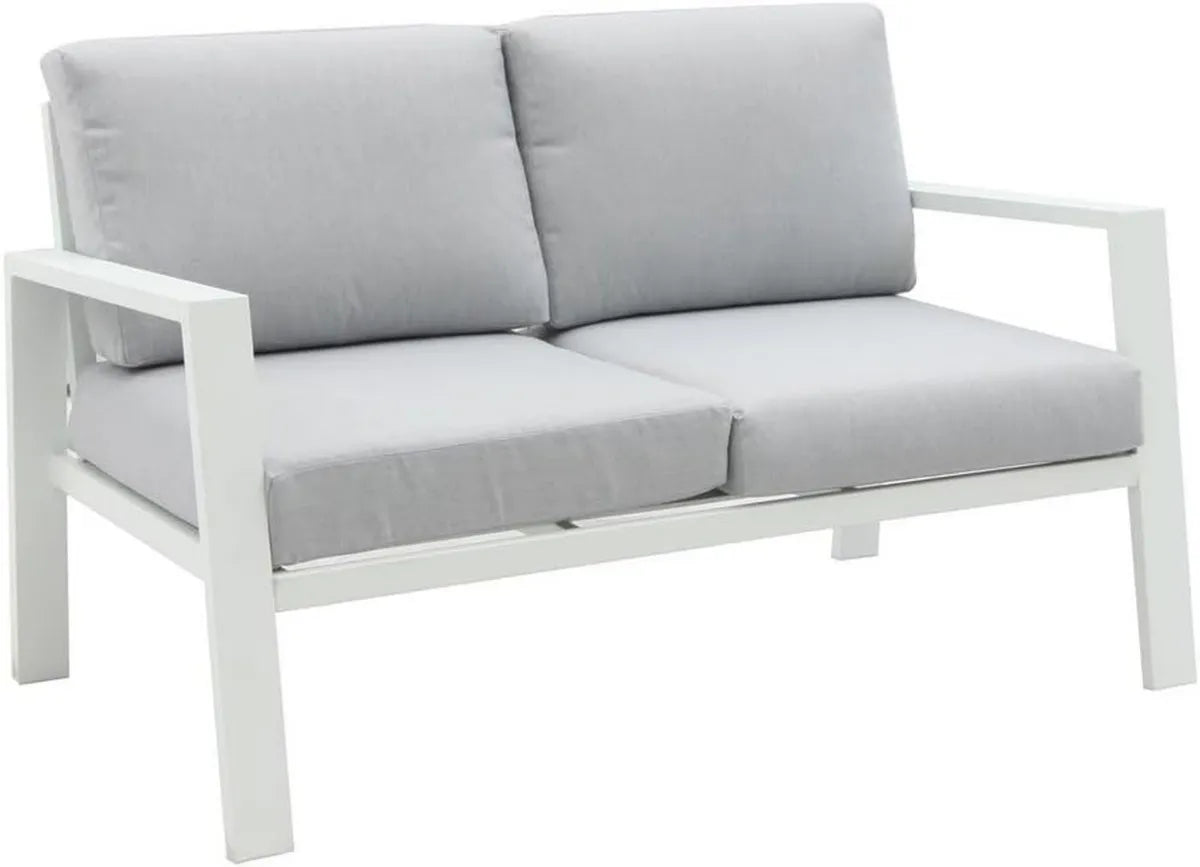 Sofá de Jardín de Aluminio Blanco para Terraza Exterior