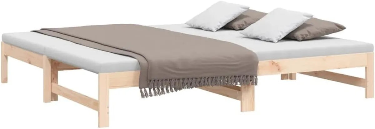 Sofá Cama Plegable Multiusos de Madera de Pino para Invitados