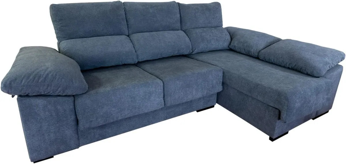 Sofá Chaiselongue 3 Plazas EDURNE Derecho, Madera de Pino