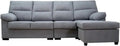 Sofá Modular 4 Plazas con Chaiselongue, Confort y Estilo, Madera de Pino, Gris 265cm