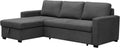 Sofá Chaise Longue Reversible 3 Plazas con Almacenaje y Cama, Gris Oscuro