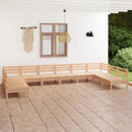 Conjunto de Muebles de Jardín de Madera de Pino, Sofá Modular para Exteriores, Ideal para Terraza y Balcón, Resistente a la Intemperie