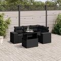Conjunto de Sofás de Jardín Homgoday de 5 Piezas con Cojines para Balcón en Negro