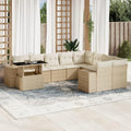 Conjunto de 10 Sofás de Jardín con Cojines para Balcón, Color Beige