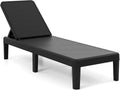 Tumbona Reclinable de Jardín Exterior, Respaldo Ajustable 4 Posiciones, Soporte 150kg, 156x57x84 cm, Negro