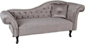 Sofá Chaise Longue Vintage de Terciopelo Gris 185 cm - Lujo y Comodidad