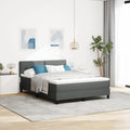 Cama tapizada gris oscuro 160x200 cm con colchón y cabecero moderno