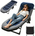 Tumbona Reclinable Plegable Azul para Jardín y Camping, Uso Interior y Exterior