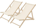 Conjunto de 2 tumbonas plegables ajustables beige para exterior