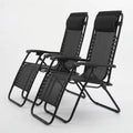 Pack de 2 Sillas Hamaca Plegables con Cojín para Exterior - Negro