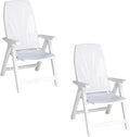 Tumbona Plegable Reclinable de Resina para Exterior, 5 Posiciones, Pack de 2, Blanco