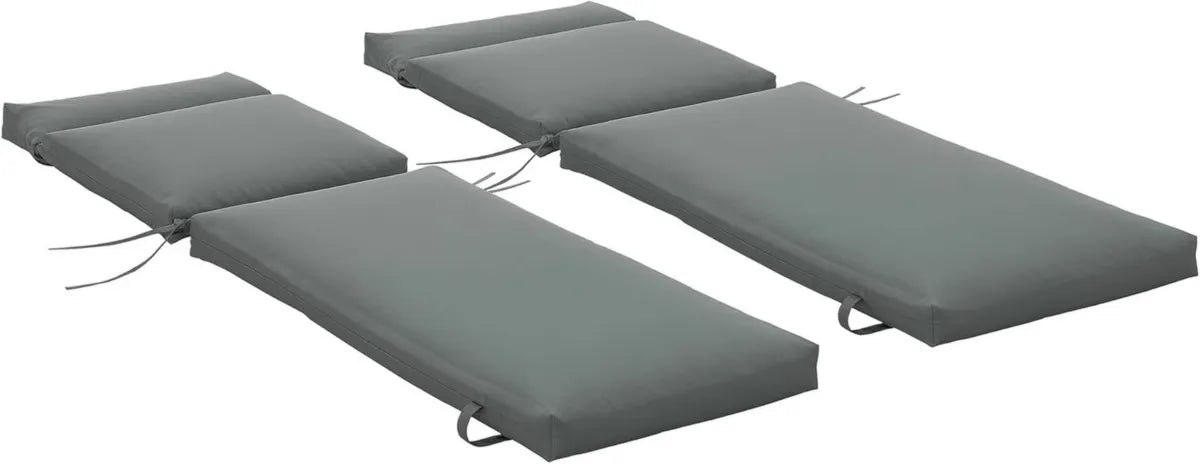 Set de 2 Cojines Acolchados para Tumbona 196x55x8 cm Outsunny - Gris
