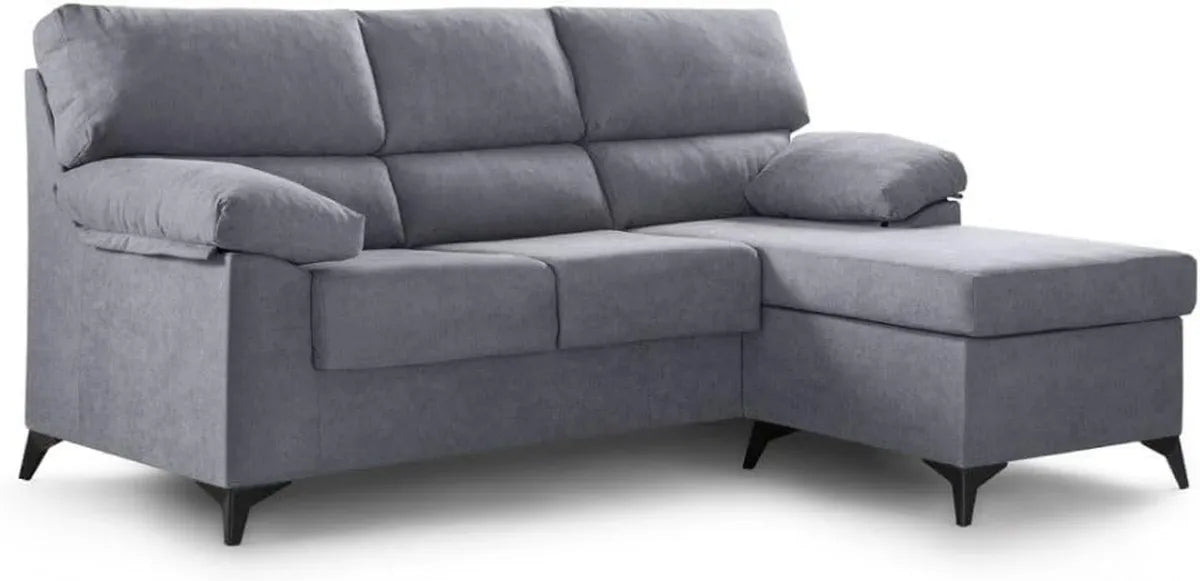 Sofá Chaise Longue Hilton Antimanchas Gris de 200 cm