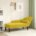 Sofá Cama de Terciopelo Amarillo con Cojines